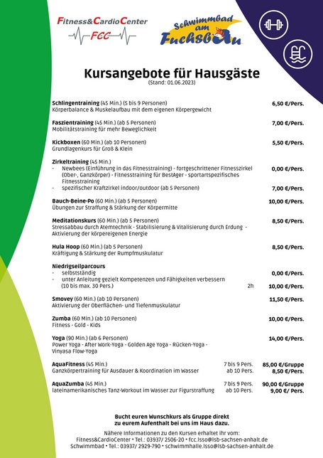 Kursangebote Hausgäste