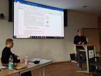 LSB-Sportvorstand Torsten Kunke stellt Themen zur Sportförderung vor.