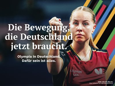 Unter dem Slogan "Dafür sein ist alles" startet die Kampagne des DOSB zur Olympiabewerbung. Unter dem Slogan "Dafür sein ist alles" startet die Kampagne des DOSB zur Olympiabewerbung.