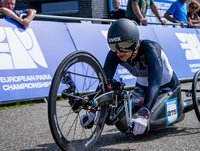 Andrea Eskau auf dem Weg zu EM-Gold im Zeitfahren 2023 in Rotterdam.