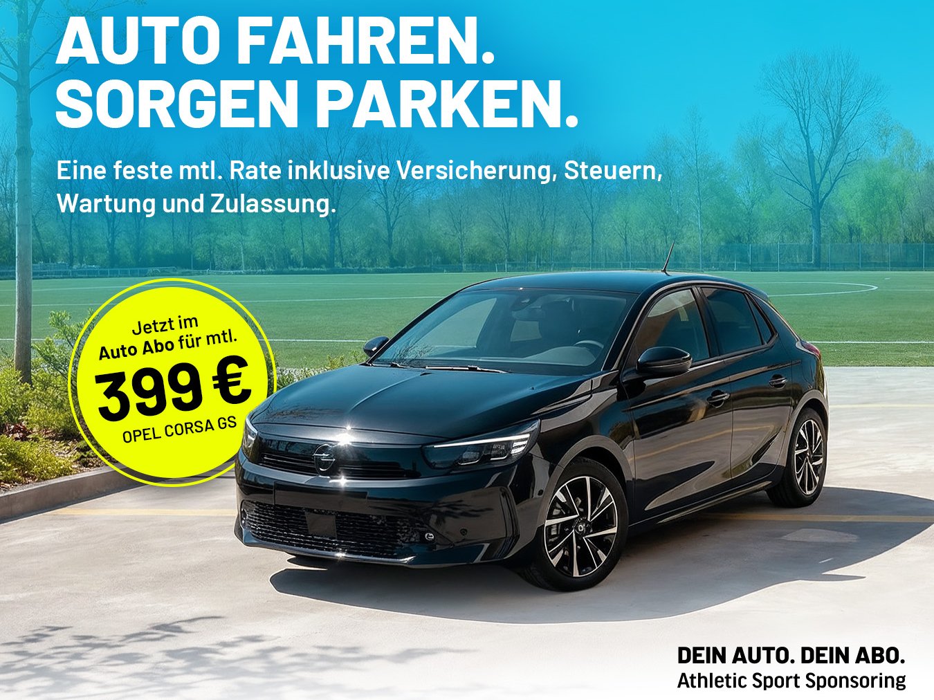 Auto fahren. Sorgen parken. 