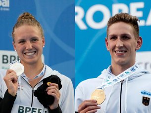 Isabel Gose und Lukas Märtens vom SC Magdeburg.